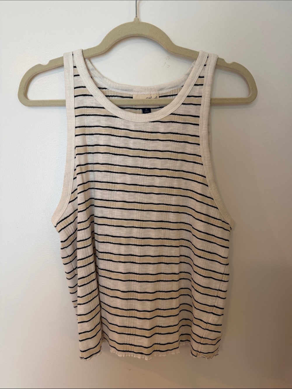 Universal Thread White Tank with Black Stripes